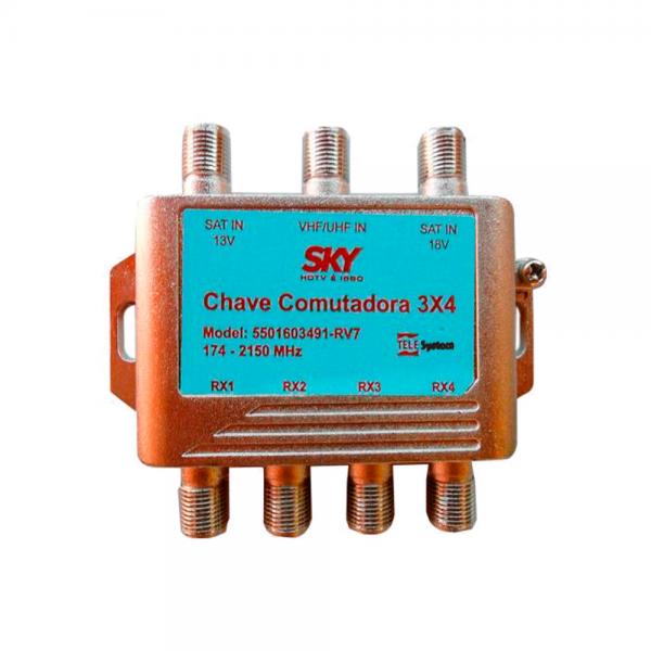 Chave Comutadora 3x4 SKY, TELE System
