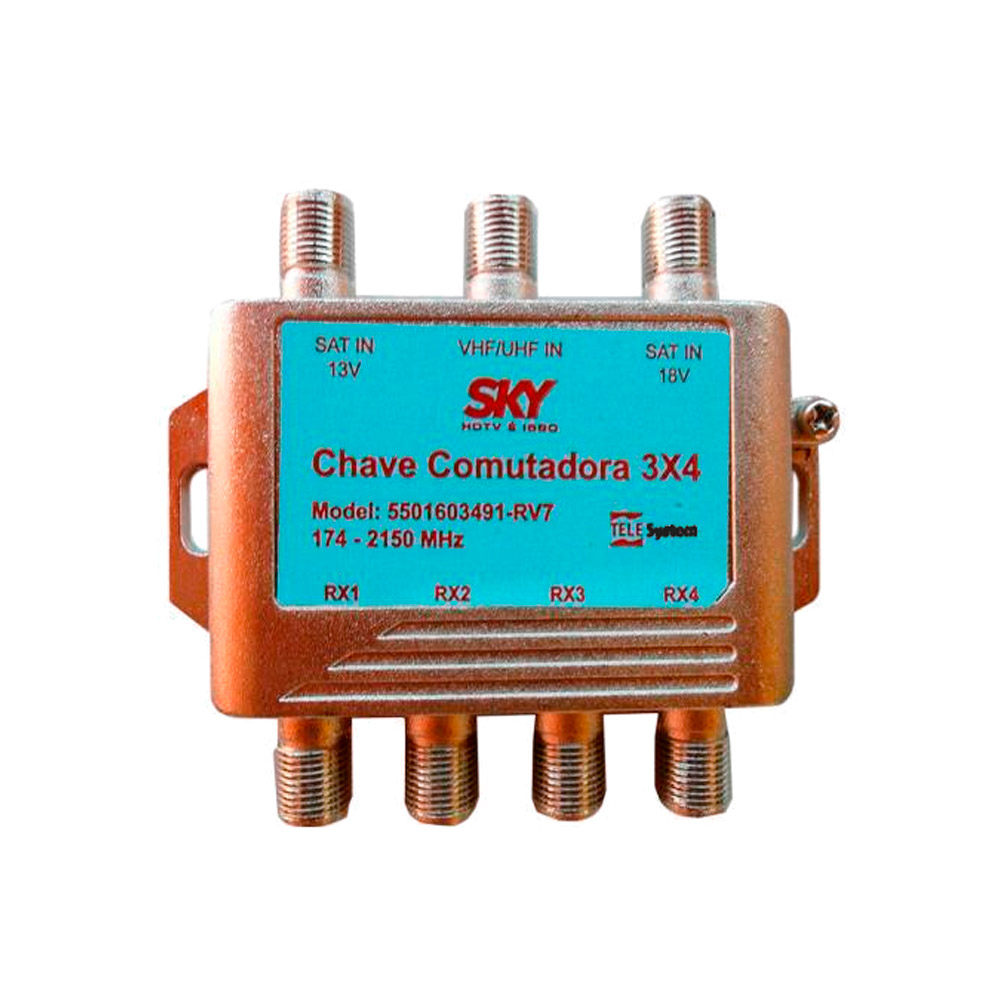 Zoom Chave Comutadora 3x4 SKY, TELE System